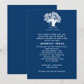 Bar Mitzvah Invitation Navy Tree of Life Kaart (Voorkant / Achterkant)