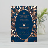 Bar Mitzvah Invitation REAL FOLIE Tree of Life Gol Folie Uitnodiging (Staand Voorkant)