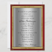 Bar Mitzvah Invitation Red Silver Kaart (Voorkant)