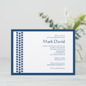 Bar Mitzvah Invitation Star David TEXTURED Tan Kaart (Staand voorkant)