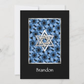 Bar Mitzvah Invitation Star of David Blue Kaart (Voorkant)