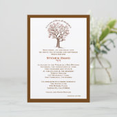 Bar Mitzvah Invitation Steven Tree of Life Brown Kaart (Staand voorkant)