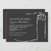 Bar Mitzvah Invitation Torah Scroll Hebrew Black Kaart (Voorkant / Achterkant)