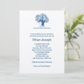 Bar Mitzvah Invitation Tree of Life Blue Kaart (Staand voorkant)