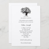 Bar Mitzvah Invitation Tree of Life Hebrew Wedding Kaart (Voorkant / Achterkant)