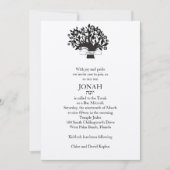 Bar Mitzvah Invitation Tree of Life Silver Kaart (Voorkant)