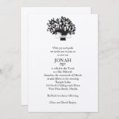 Bar Mitzvah Invitation Tree of Life Silver Kaart (Voorkant / Achterkant)