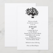 Bar Mitzvah Invitation Tree of Life Tan Kaart (Voorkant / Achterkant)