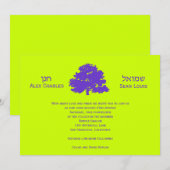 Bar Mitzvah Invitation Twins Tree of Life Kaart (Voorkant / Achterkant)