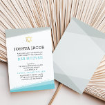 BAR MITZVAH INVITE coole moderne turquoise blauw g Kaart<br><div class="desc">door kat massard >>> www.simplysweetPAPERIE.com <<<< Een eenvoudig, maar stijlvol ontwerp voor de BAR MITZVAH-viering van uw zoon. kat@simplysweetPAPERIE.com Wow je vrienden en familie met dit kleine nummer ;D Instellen als een sjabloon het is eenvoudig voor u om uw eigen gegevens toe te voegen, voeg uw foto of druk op...</div>