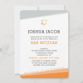 BAR MITZVAH INVITE eenvoudig modern vet sinaasappe Kaart (Voorkant)