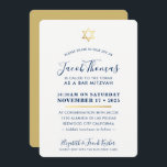 BAR MITZVAH INVITE eenvoudige moderne goud marine  Kaart<br><div class="desc">door kat massard >> kat@simplysweetPAPERIE.com << - - - - - - - - - - - - - - - - - - - - - - - - - - - - - - - - - - - - - - - - - - - - -...</div>