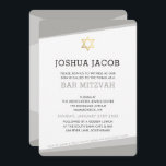 BAR MITZVAH INVITE eenvoudige moderne koele grijs Kaart<br><div class="desc">door kat massard >> www.simplysweetPAPERIE.com <<< Een eenvoudig, maar stijlvol ontwerp voor de BAT MITZVAH-viering van uw zoon. Wow je vrienden en familie met dit kleine nummer; D Setup als een sjabloon is het eenvoudig voor u om uw eigen gegevens toe te voegen, uw foto toe te voegen of op...</div>