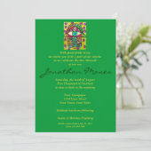 Bar Mitzvah Invite - Garden Oasis Hamsa Kaart (Staand voorkant)
