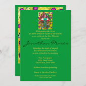 Bar Mitzvah Invite - Garden Oasis Hamsa Kaart (Voorkant / Achterkant)