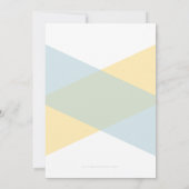 BAR MITZVAH INVITE handgeschreven marineblauw geel Kaart (Achterkant)