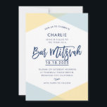 BAR MITZVAH INVITE handgeschreven marineblauw geel Kaart<br><div class="desc">door kat massard >>> kat@simplysweetPAPERIE.com <<<< Een super cool & modern uitnodigingsontwerp voor de BAR MITZVAH TIP van uw kind :: 1. Als u afbeeldingen en lettertypen wilt wijzigen/verplaatsen en meer tekst wilt toevoegen, klikt u op de knop "Aanpassen". KAT@SIMPLYSWEETPAPERIE.COM - - - - - - - - - -...</div>
