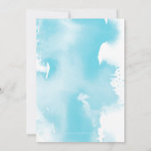 BAR MITZVAH INVITE met de hand geletterde aqua wat Kaart (Achterkant)