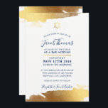 BAR MITZVAH INVITE modern verguld goud marine blau Kaart<br><div class="desc">door kat massard >> kat@simplysweetPAPERIE.com << - - - - - - - - - - - - - - - - - - - - - - - - - - - - - - - - - - - - - - - - - - - - -...</div>