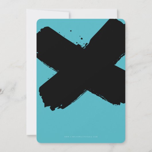 BAR MITZVAH INVITE moderne grunge turquoise blauw Kaart (Achterkant)