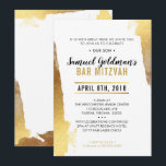 BAR MITZVAH INVITE moderne luxe vergulde gouden ra Kaart<br><div class="desc">door kat massard >>> kat@simplysweetPAPERIE.com <<<< Een super eenvoudig, maar stijlvol uitnodigingsontwerp voor de BAR MITZVAH van uw kind. Wow je vrienden en familie met dit kleine aantal ;D Setup als een sjabloon het is eenvoudig voor u om uw eigen gegevens toe te voegen, of druk op de knop aanpassen...</div>