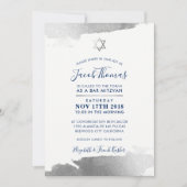 BAR MITZVAH INVITE moderne vergulde zilveren marin Kaart (Voorkant)