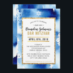BAR MITZVAH INVITE Moderne waterverf koel blauw Kaart<br><div class="desc">door kat massard >>> kat@simplysweetPAPERIE.com <<<< Een super eenvoudig, maar stijlvol uitnodigingsontwerp voor de BAR MITZVAH van uw kind. Wow je vrienden en familie met dit kleine aantal ;D Setup als een sjabloon het is eenvoudig voor u om uw eigen gegevens toe te voegen, of druk op de knop aanpassen...</div>