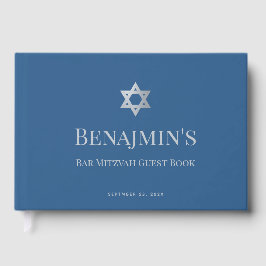 Bar Mitzvah Jewish Boy Star of David Classic Blue  Gastenboek