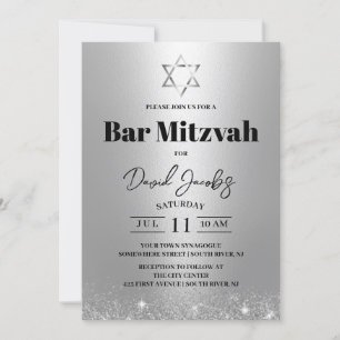 Bar Mitzvah Jewish Star van David Modern Silver Kaart