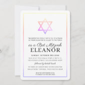 BAR MITZVAH Joodse ster moderne holigrafische rege Kaart (Voorkant)