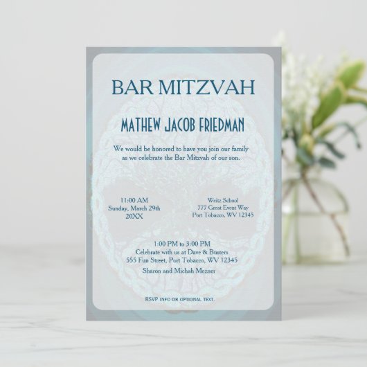 Bar Mitzvah Kaart (Staand voorkant)