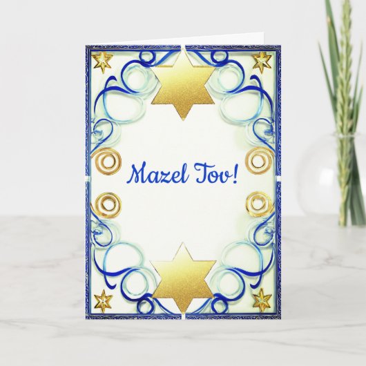 Bar Mitzvah Kaart Mazel Tov, Wenskaart (Voorkant)
