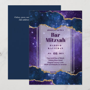 BAR MITZVAH KAARTEN Celestial Skies Blue Galaxy Go