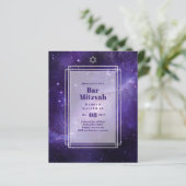 BAR MITZVAH KAARTEN Celestial Skies Blue Galaxy Go (Staand voorkant)