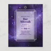 BAR MITZVAH KAARTEN Celestial Skies Blue Galaxy Go (Voorkant)