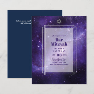 BAR MITZVAH KAARTEN Celestial Skies Blue Galaxy Go