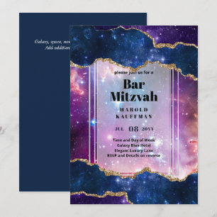 BAR MITZVAH KAARTEN Celestial Skies Blue Galaxy Go