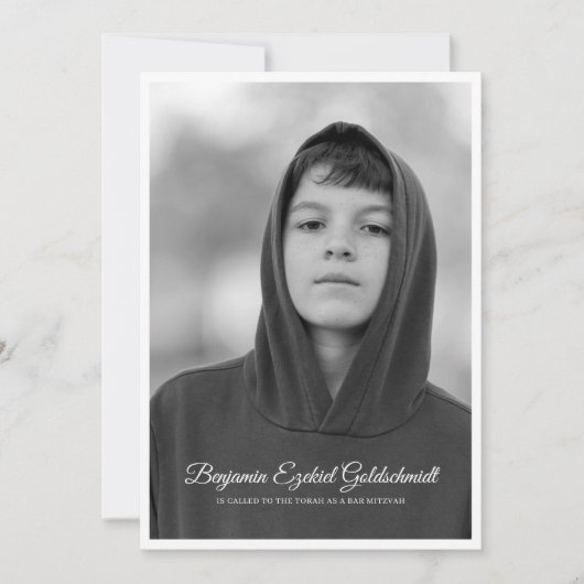 Bar Mitzvah | Klassieke en eenvoudige aangepaste f Kaart (Voorkant)