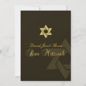 Bar Mitzvah/koffie/goud Kaart (Achterkant)