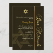 Bar Mitzvah/koffie/goud Kaart (Voorkant / Achterkant)