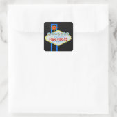 Bar Mitzvah Las Vegas gepersonaliseerd Max Vierkante Sticker (Tas)