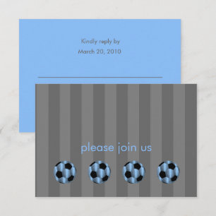 Bar Mitzvah Light Blue en Black Voetbal Kaart