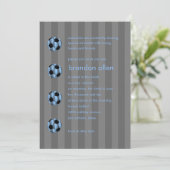 Bar Mitzvah Light Blue en Black Voetbal Kaart (Staand voorkant)