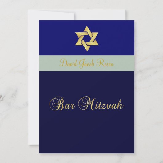Bar Mitzvah/light + donkerblauw/pas uw kleur aan Kaart (Voorkant)