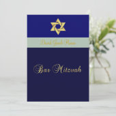 Bar Mitzvah/light + donkerblauw/pas uw kleur aan Kaart (Staand voorkant)