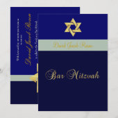Bar Mitzvah/light + donkerblauw/pas uw kleur aan Kaart (Voorkant / Achterkant)