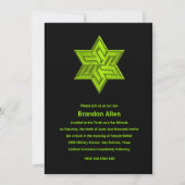 Bar Mitzvah Lime Green op Black, ster van David Kaart (Voorkant)