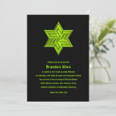 Bar Mitzvah Lime Green op Black, ster van David Kaart (Staand voorkant)