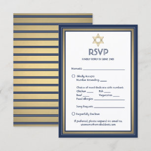 Bar Mitzvah Maaltijden Opties Song Aanvraag Blauw  RSVP Kaartje