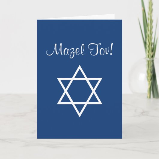 Bar Mitzvah Mazel Tov Ster Blauw Kaart (Voorkant)